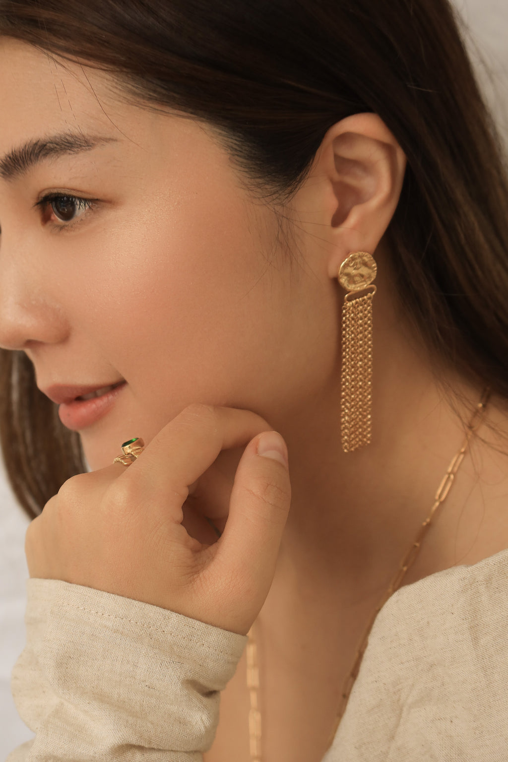 Coin Tassel Earrings