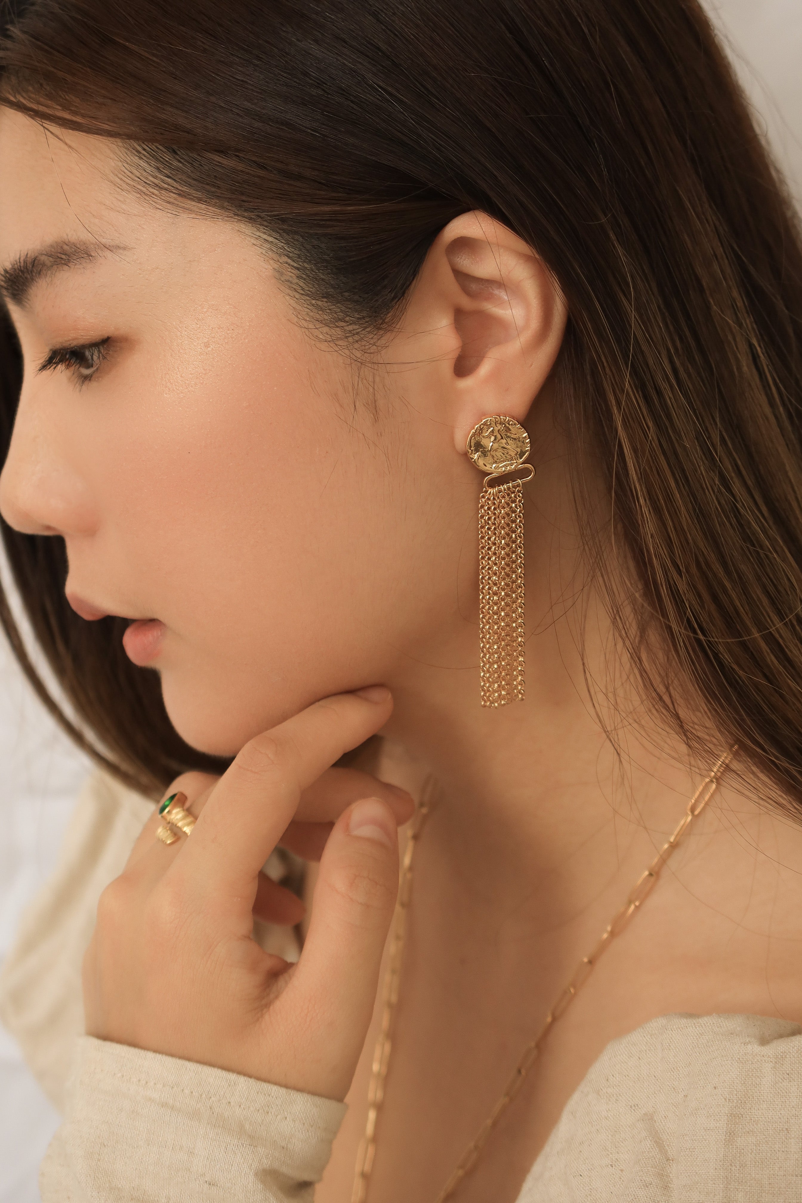 Coin Tassel Earrings
