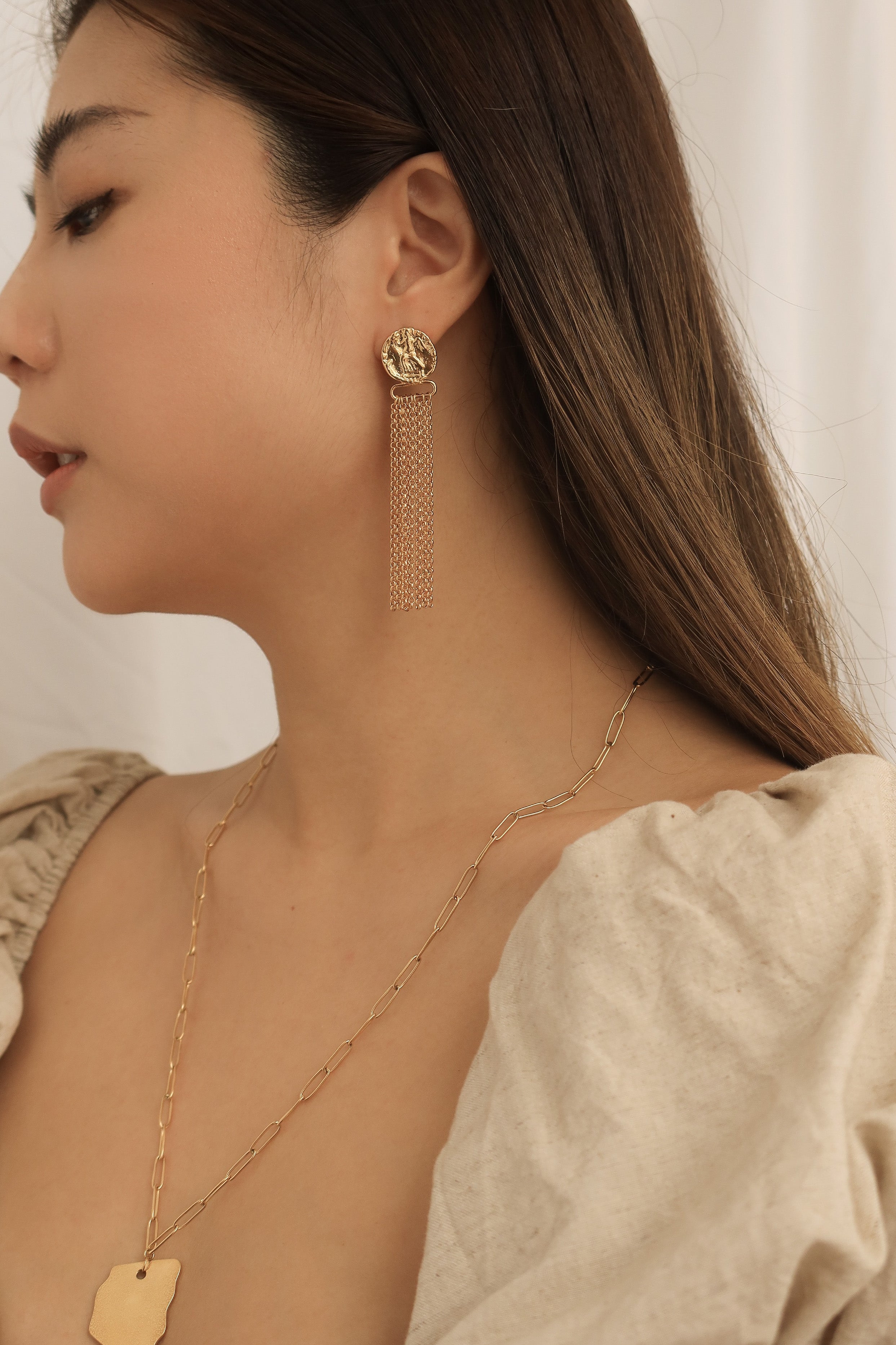 Coin Tassel Earrings