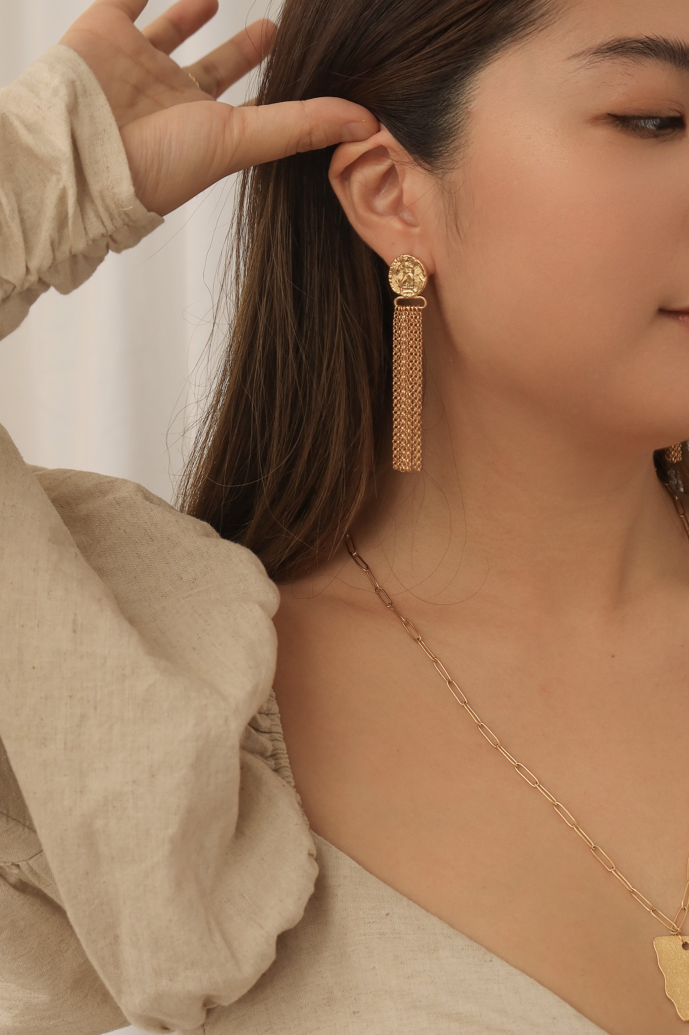 Coin Tassel Earrings