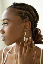 3 Pearls Drop Earrings