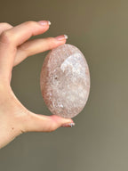 RARE Pink Azeztulite Quartz Palm Stone (C)