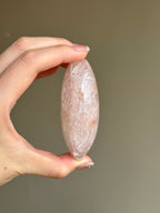 RARE Pink Azeztulite Quartz Palm Stone (C)