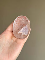 RARE Pink Azeztulite Quartz Palm Stone (D)