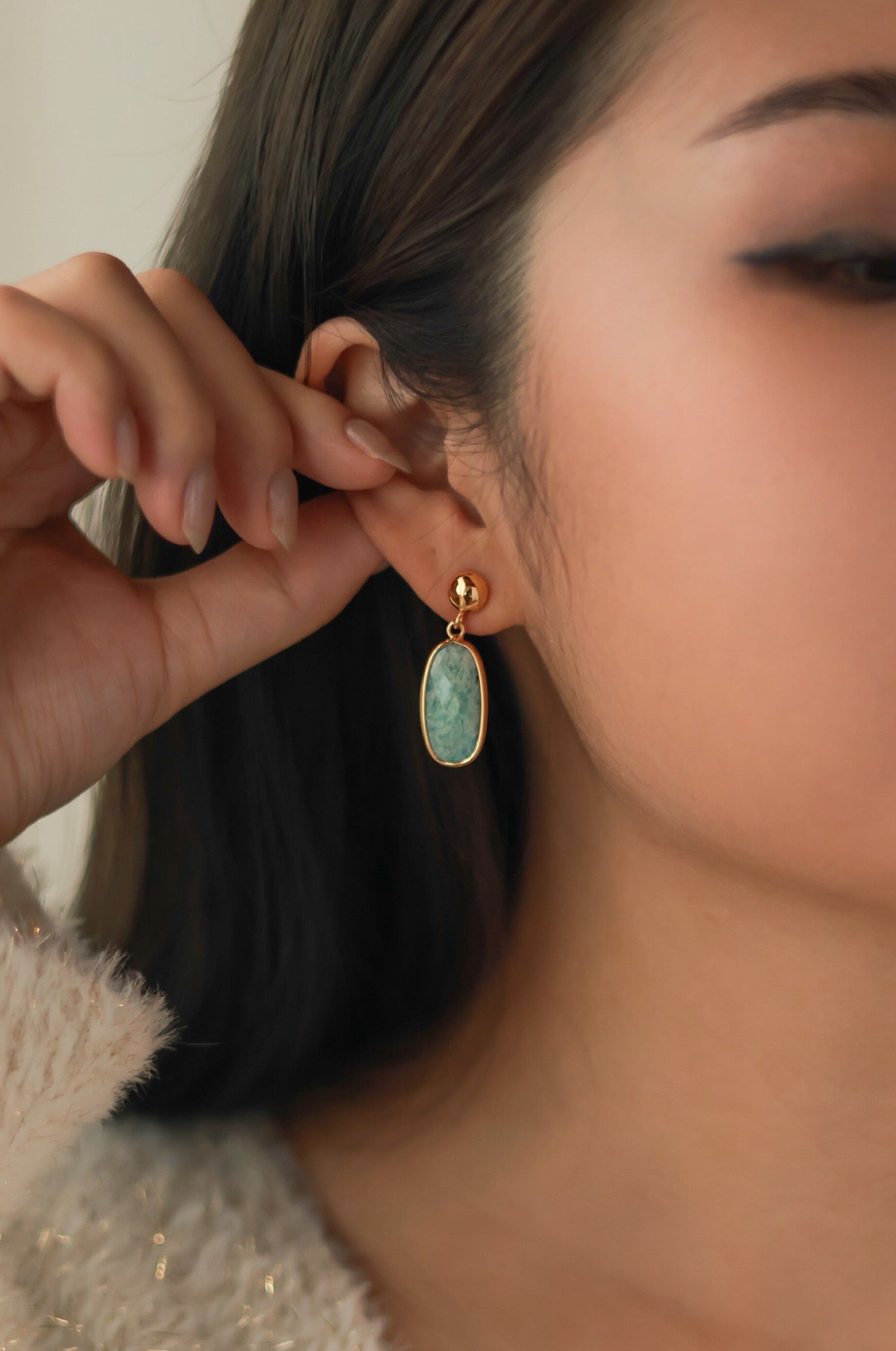 Natural Amazonite Earrings