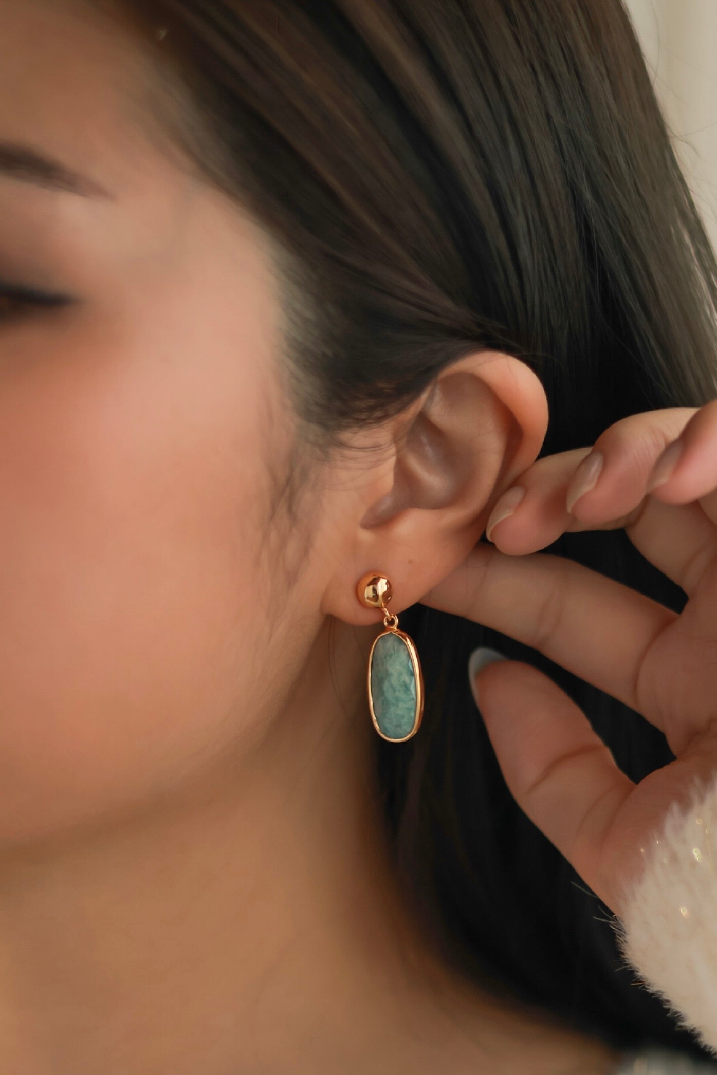 Natural Amazonite Earrings