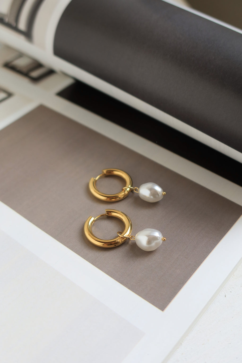 Barque Pearl & Hoop Earrings