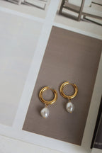 Barque Pearl & Hoop Earrings