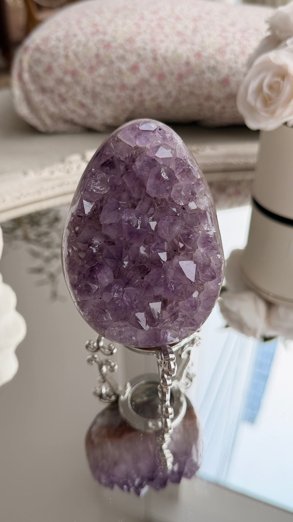 Brazilian Amethyst Druzy Egg #A (Stand Included)