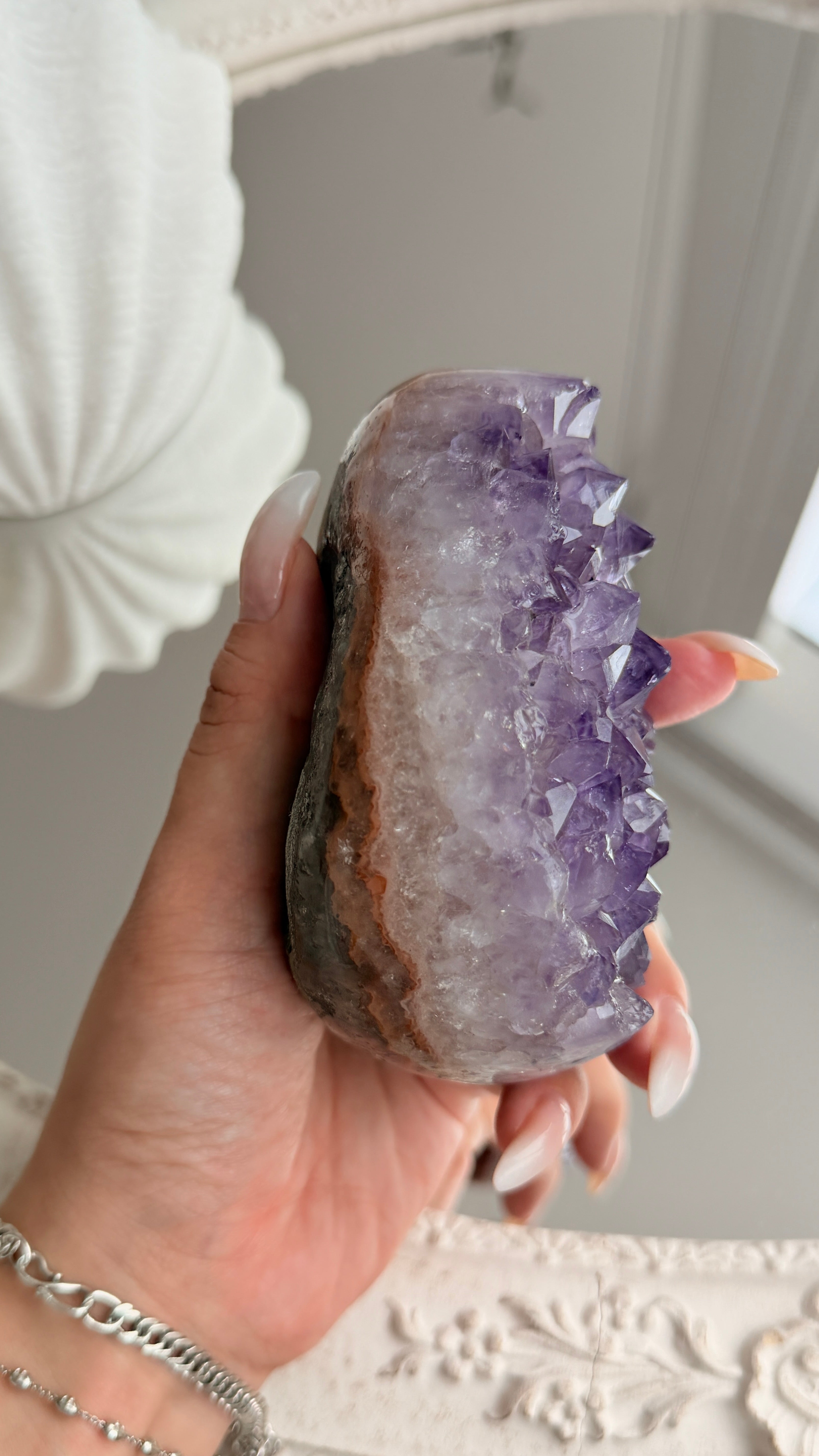 Brazilian Amethyst Druzy Egg #A (Stand Included)