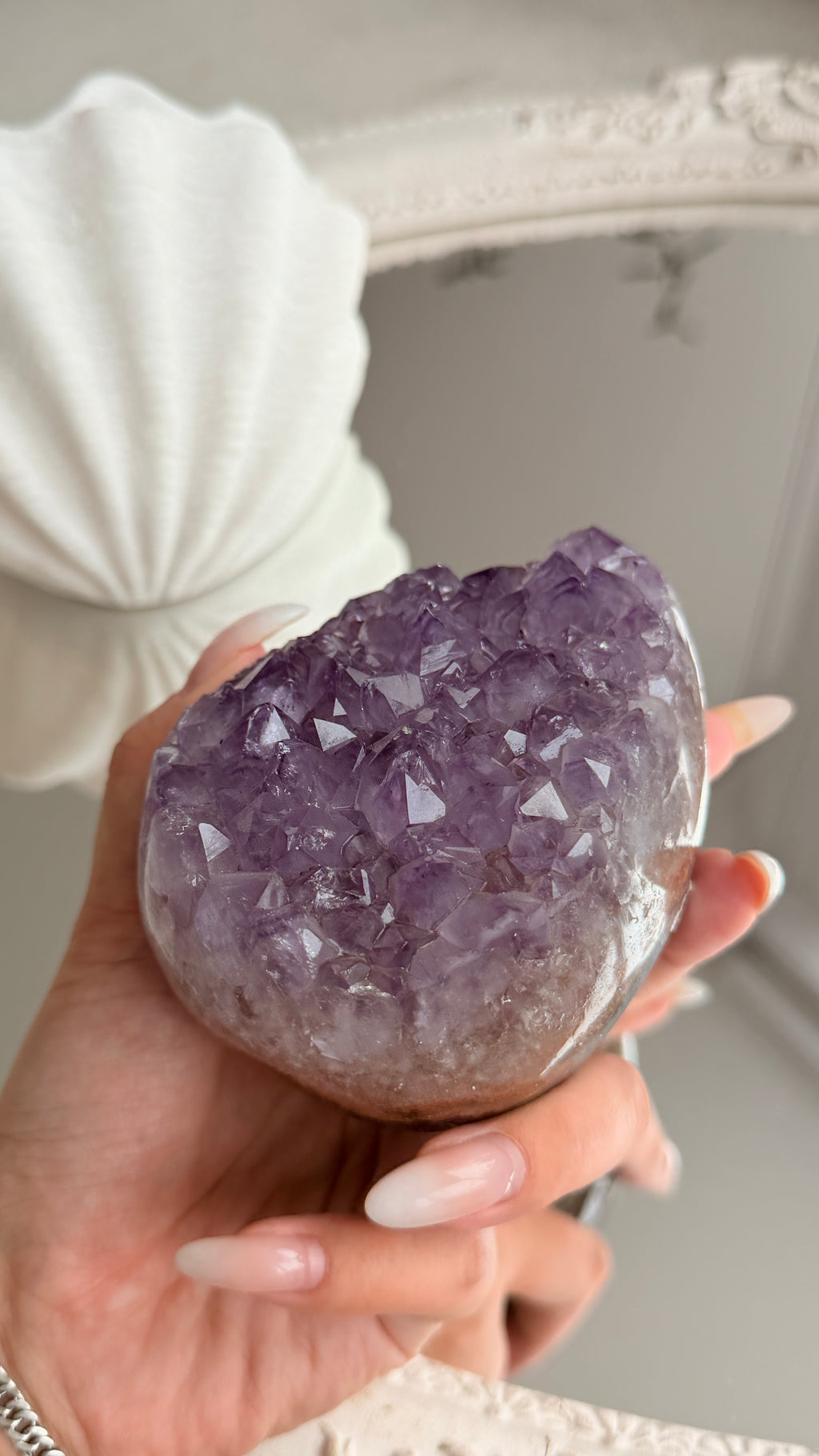 Brazilian Amethyst Druzy Egg #A (Stand Included)