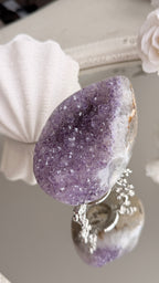 Brazilian Amethyst Druzy Egg #C (Stand Included)