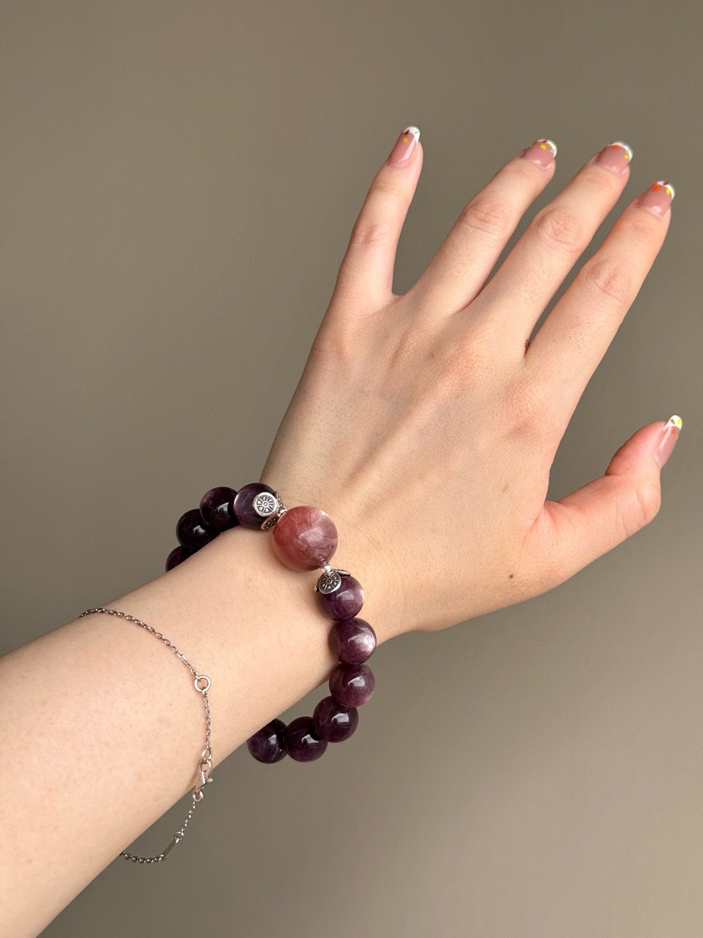Purple Lepidolite & Pink Lepidolite Bracelet