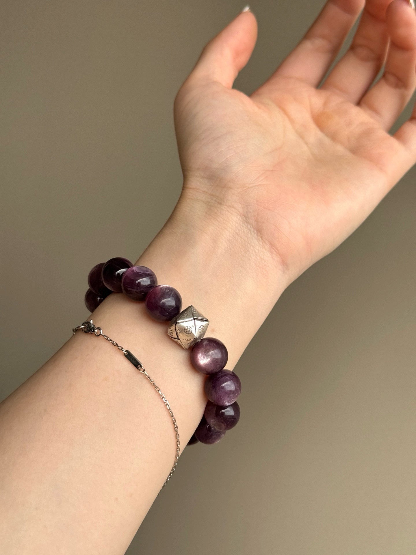 Purple Lepidolite & Pink Lepidolite Bracelet