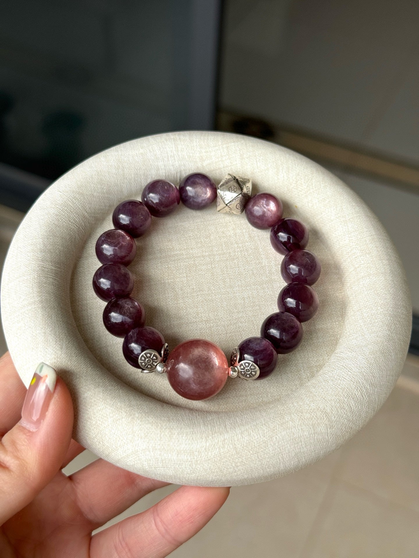 Purple Lepidolite & Pink Lepidolite Bracelet