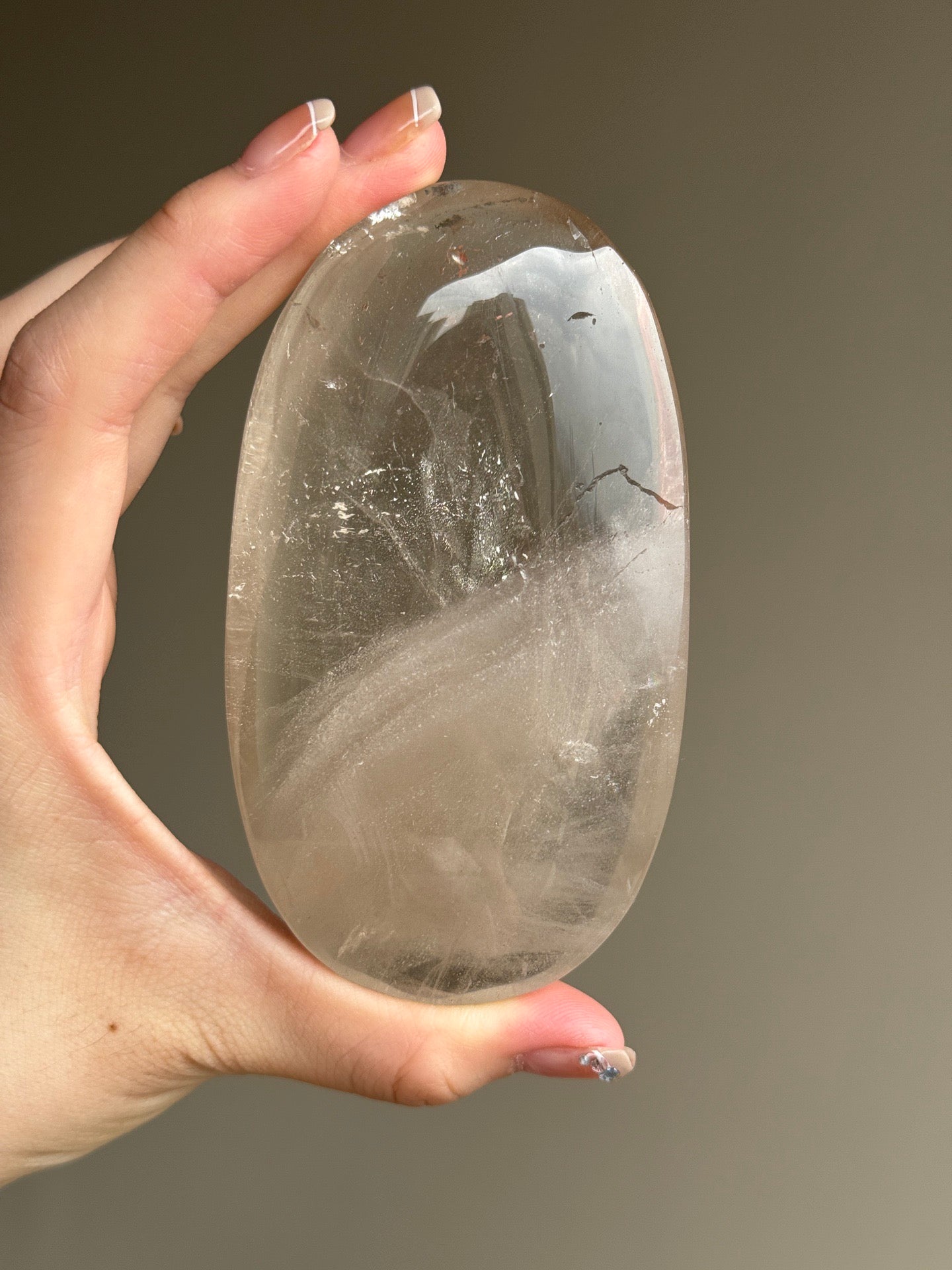 Shimmer Smoky Quartz Palm Stone