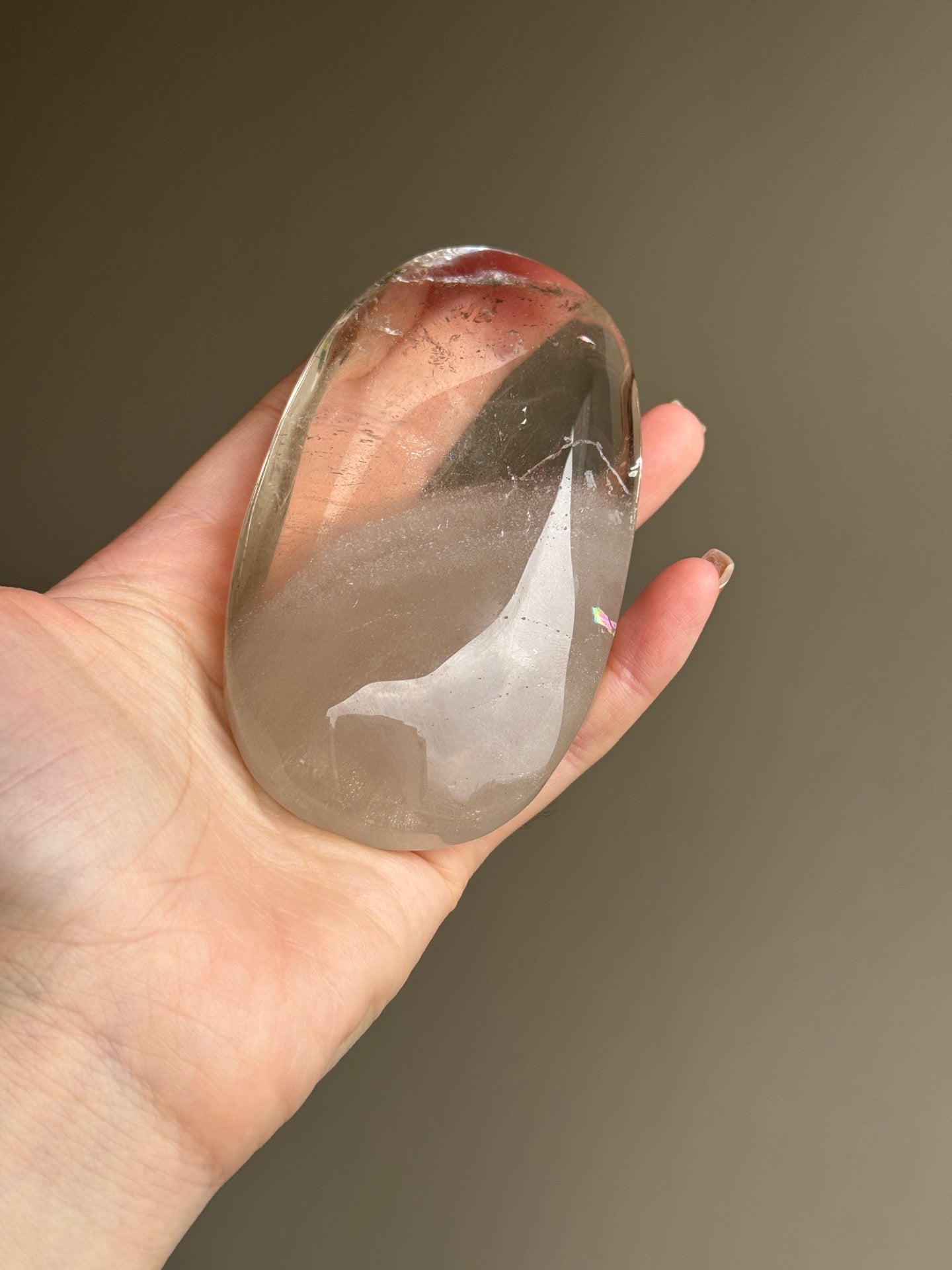 Shimmer Smoky Quartz Palm Stone