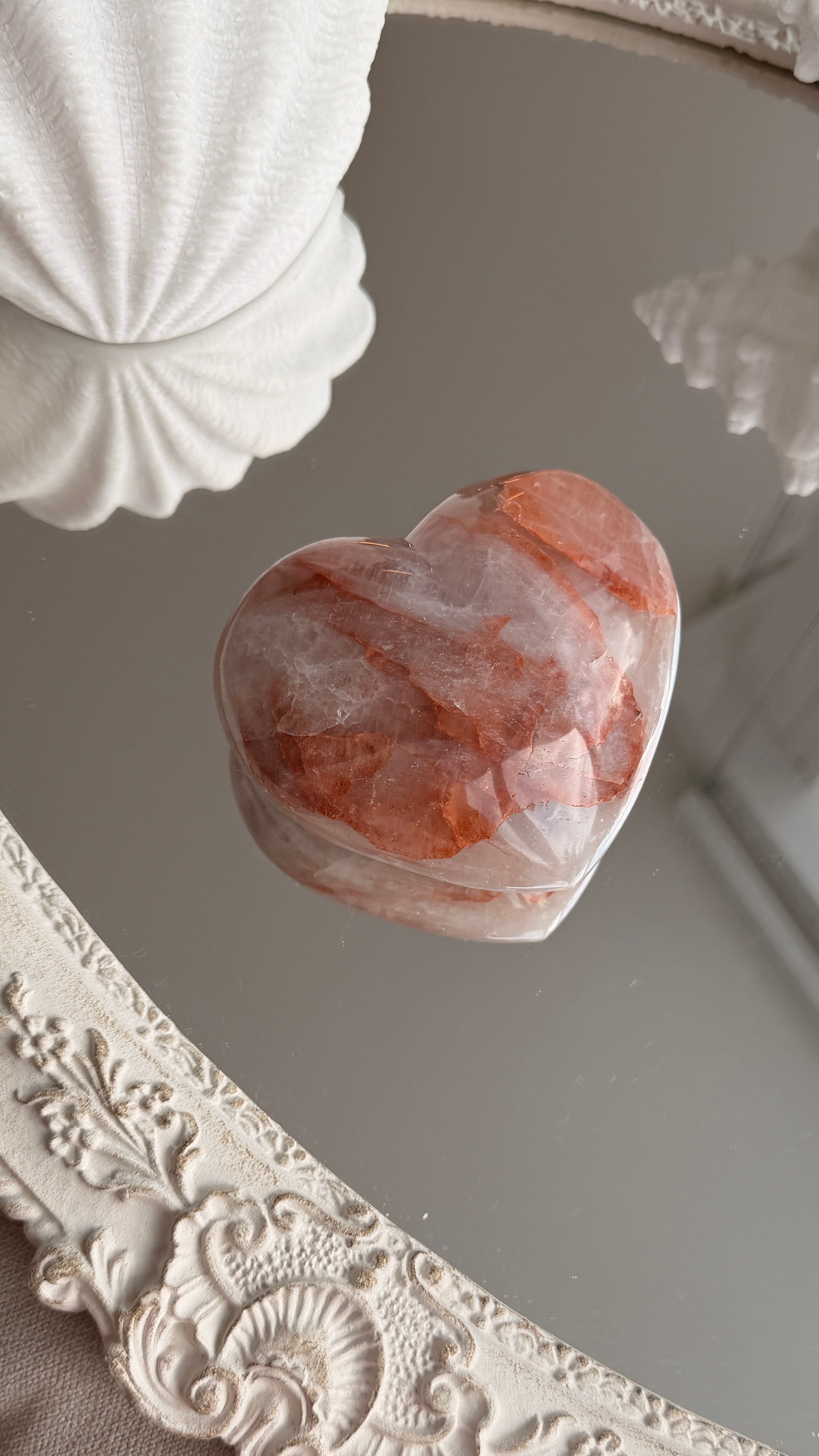 Fire Quartz Heart (with Stand)