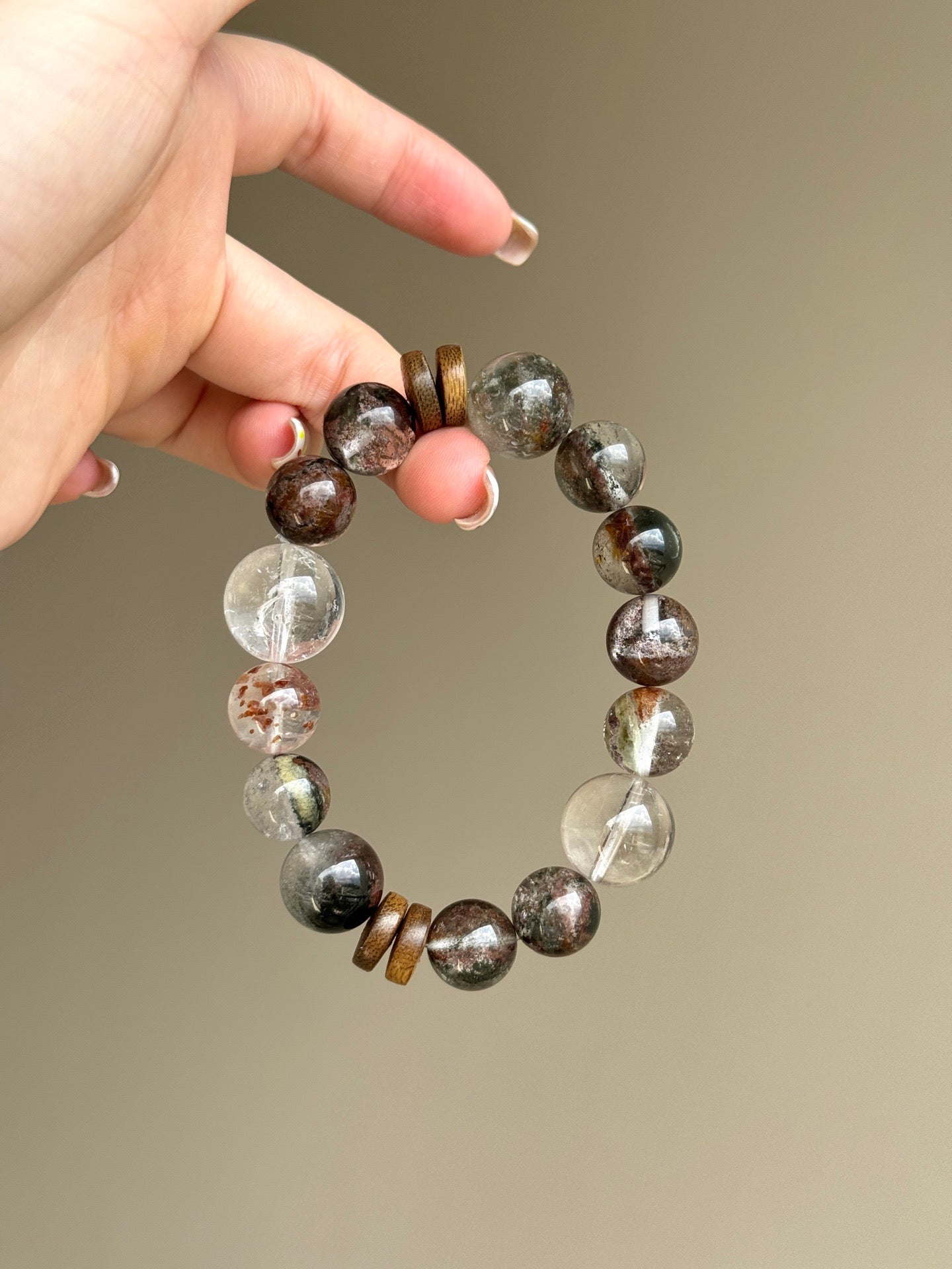 Mixed Phantom Quartz Crystal Bracelet