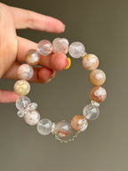 Flower Agate Mixed Crystal Bracelet (with Charm)