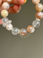 Flower Agate Mixed Crystal Bracelet (with Charm)