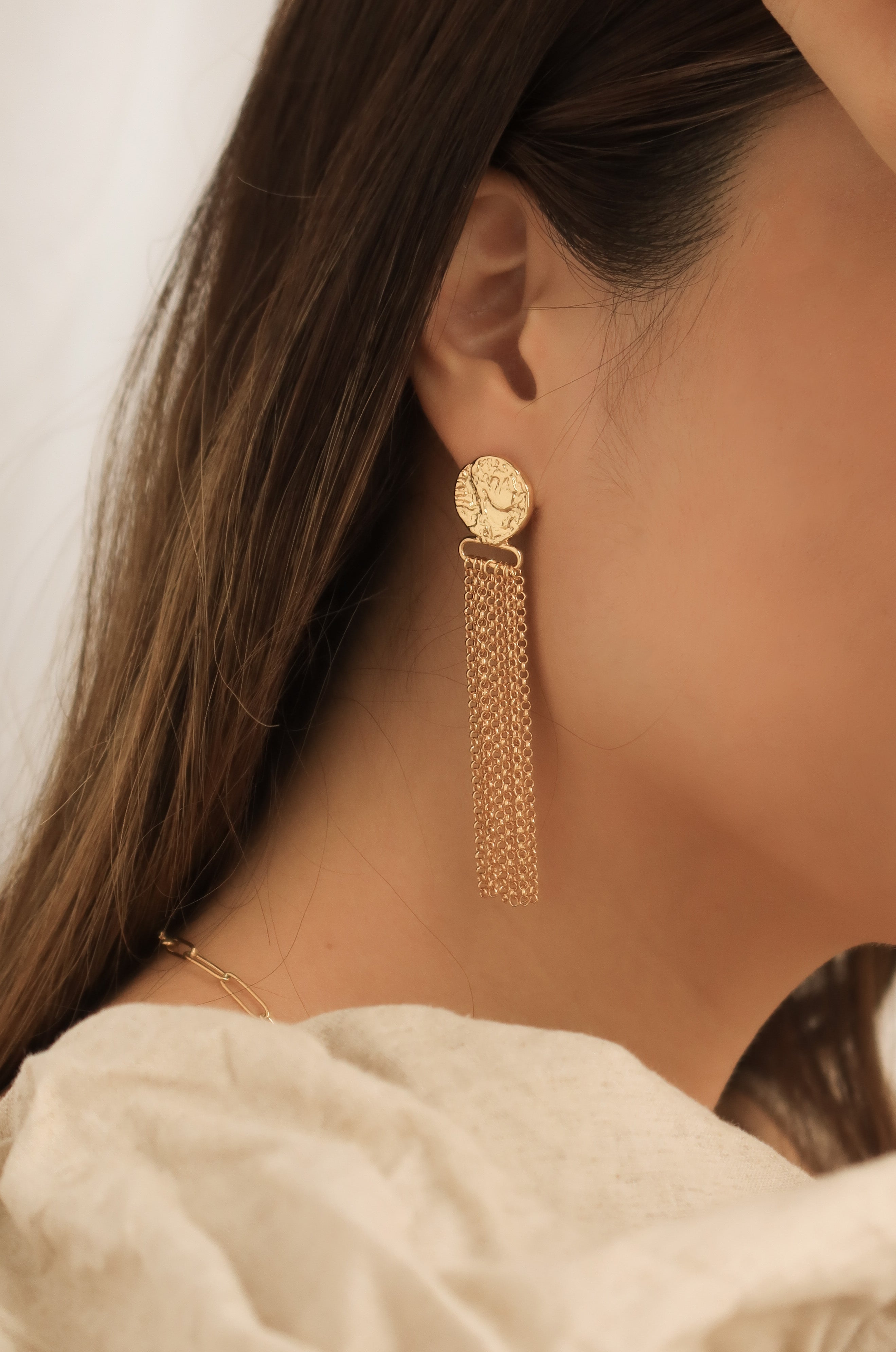 Coin Tassel Earrings