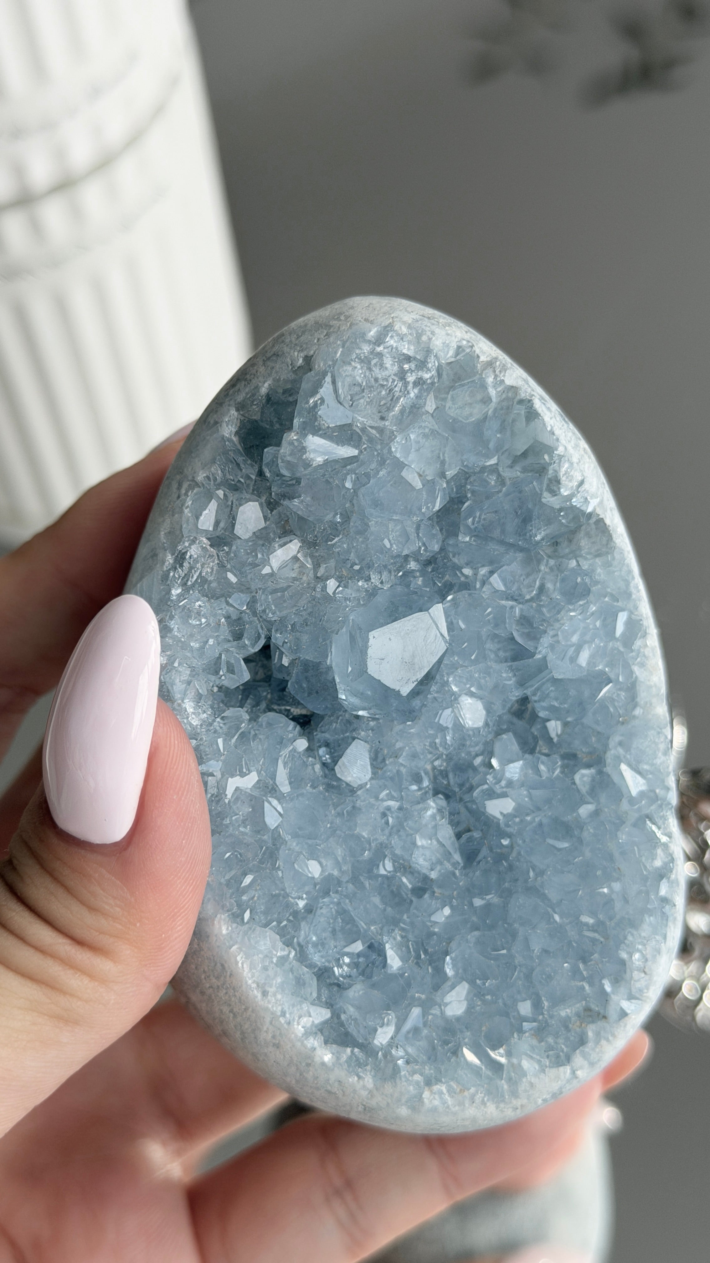 High Grade Blue Celestite  Egg #C1