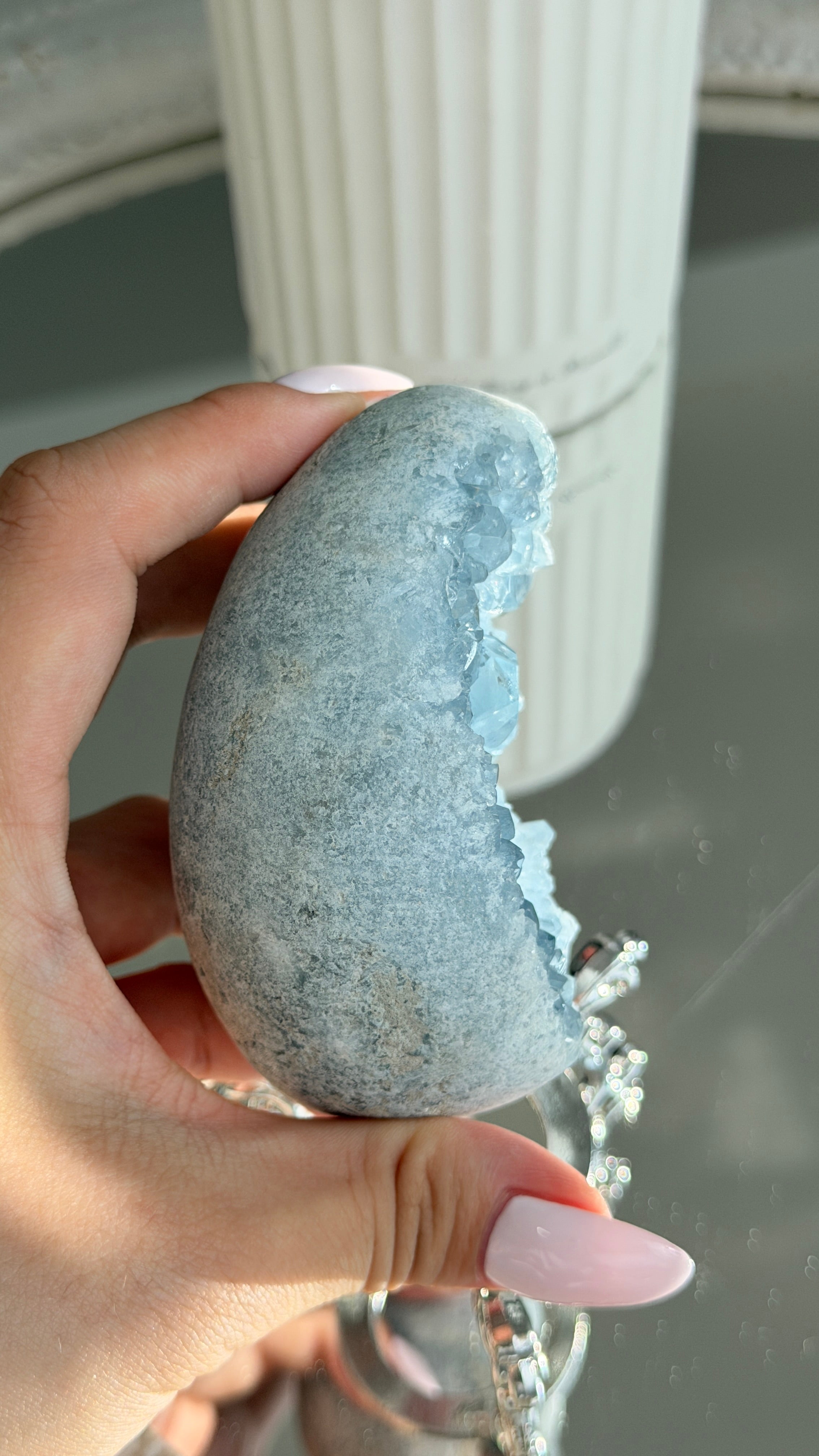 High Grade Blue Celestite  Egg #C1