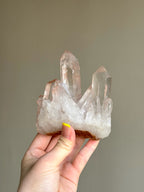 Madagascar Pink Hue Clear Quartz Cluster