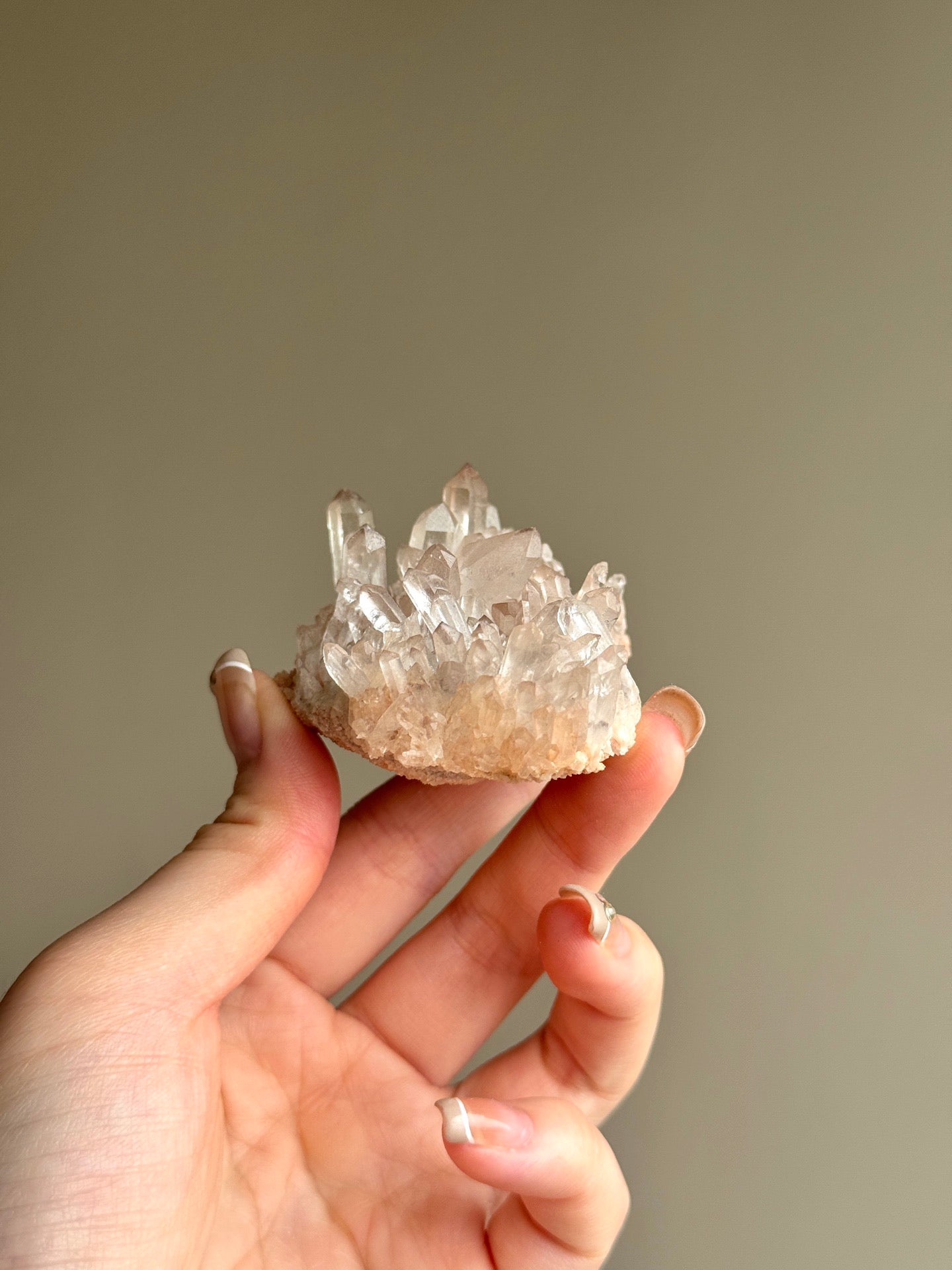 Blush Pink Hue Clear Quartz Cluster