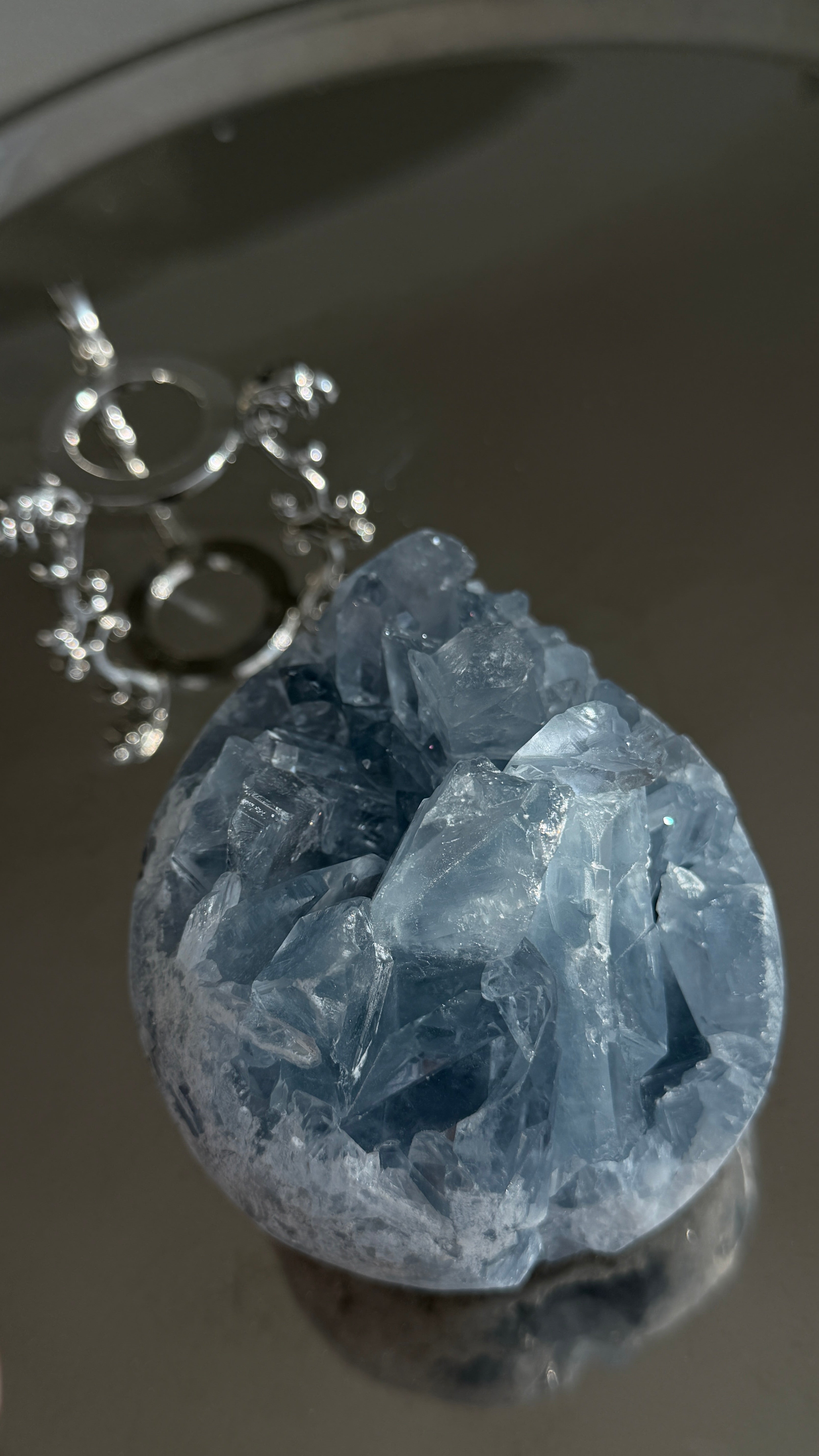 Large Blue Celestite  Egg #N