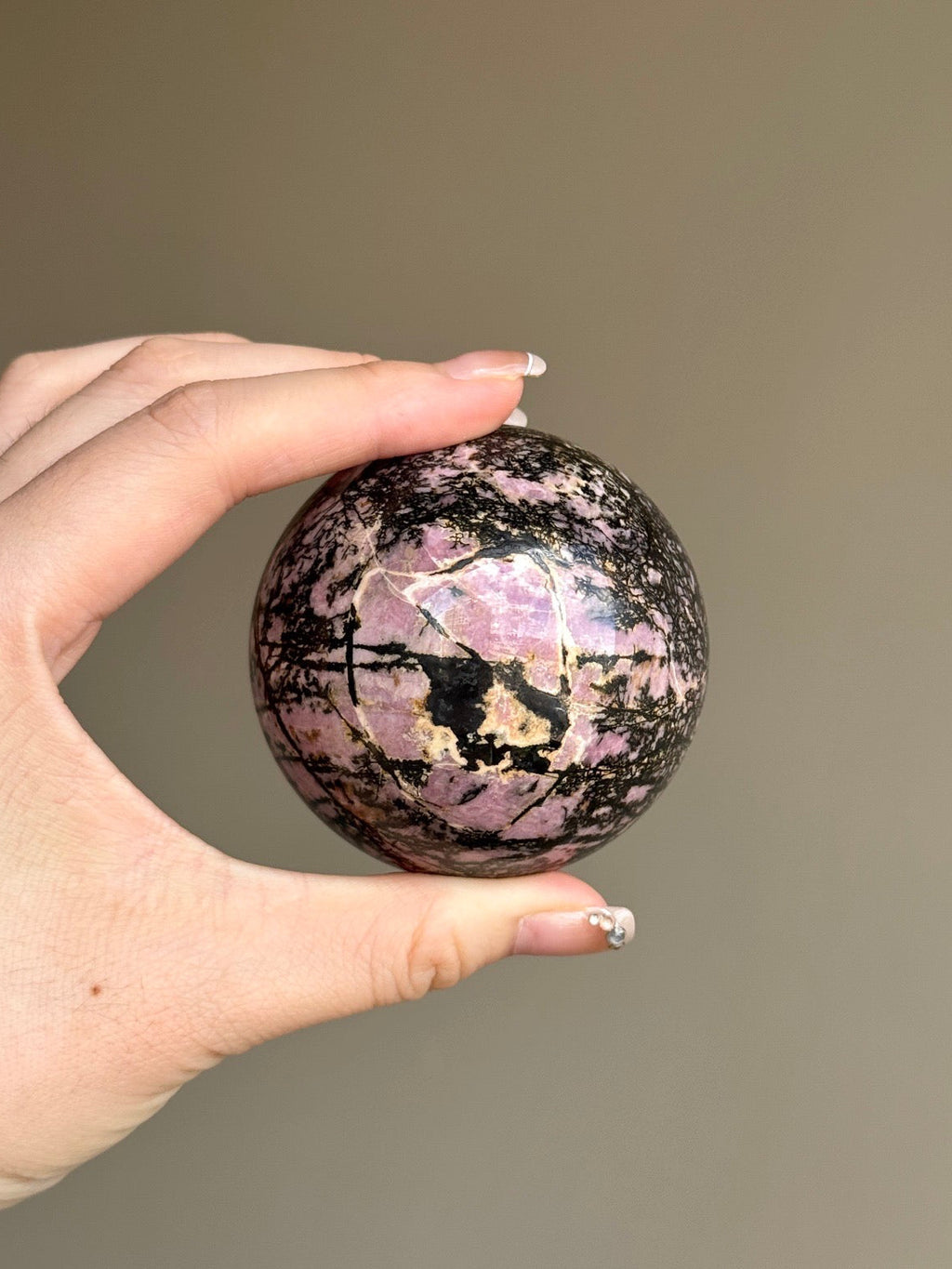 Rhodonite Crystal Sphere
