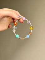 Mixed Crystal Bracelet with Sterling Silver