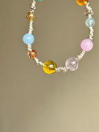 Mixed Crystal Bracelet with Sterling Silver