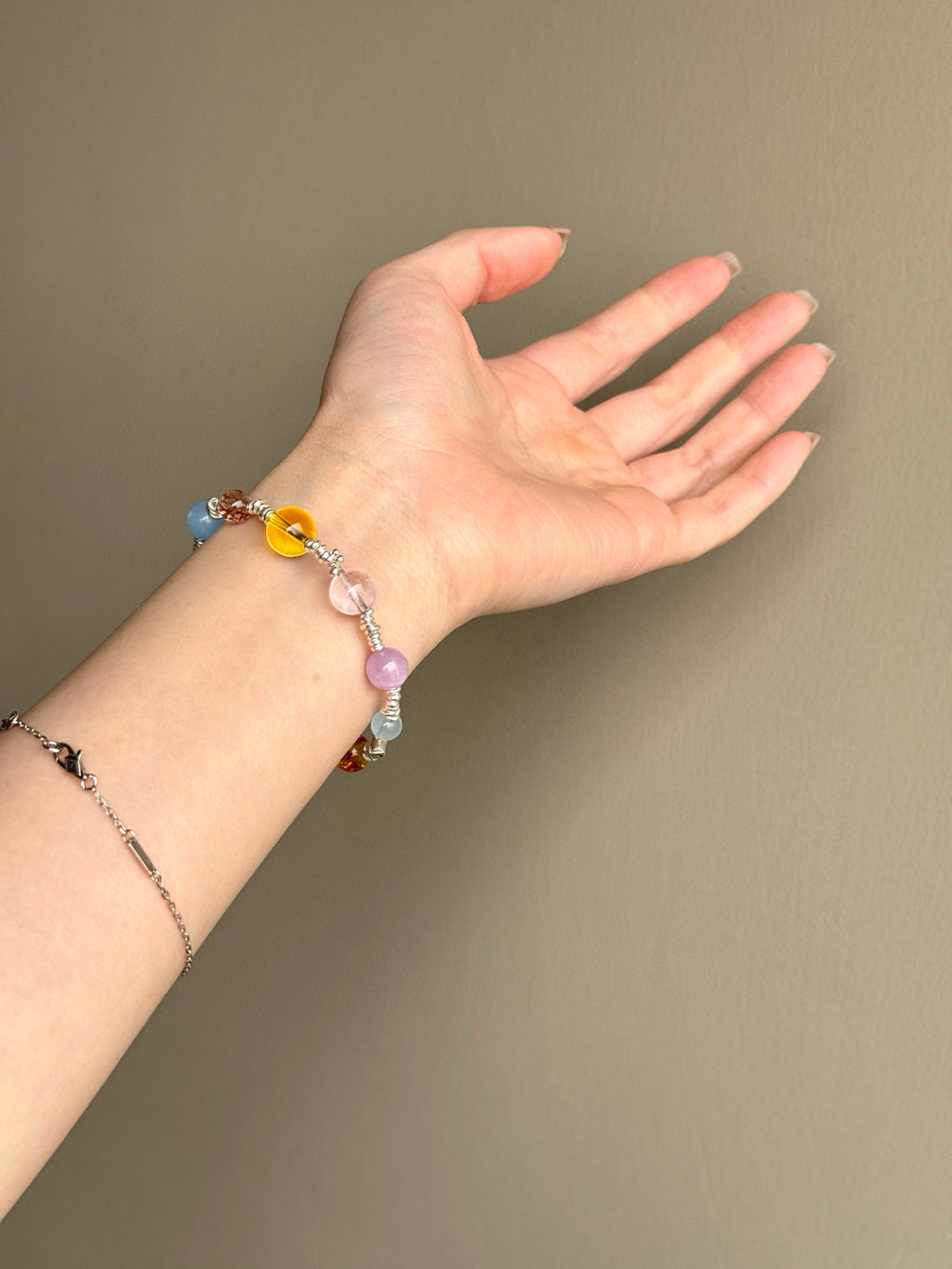 Mixed Crystal Bracelet with Sterling Silver