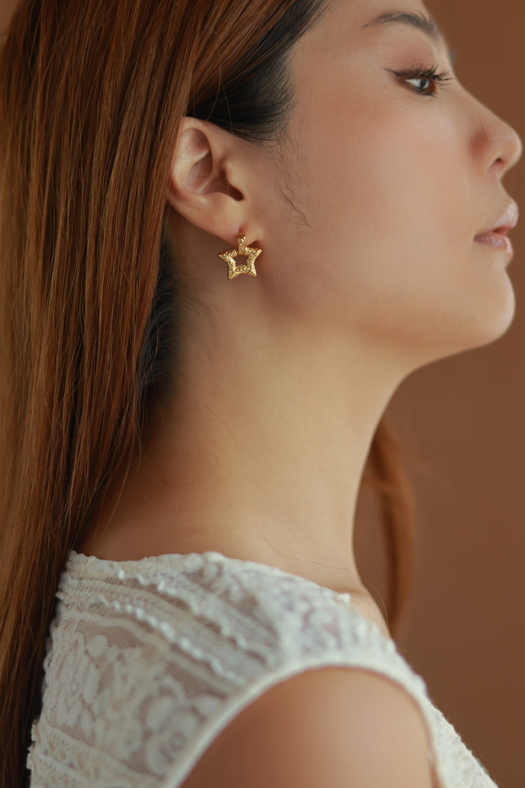 Textured Star Earrings