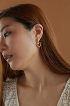 Textured Small Heart Earrings