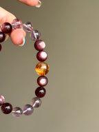 Lepidolite, Amethyst, Clear Quartz & Citrine Bracelet