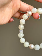 White Azeztulite & Moonstone Bracelet