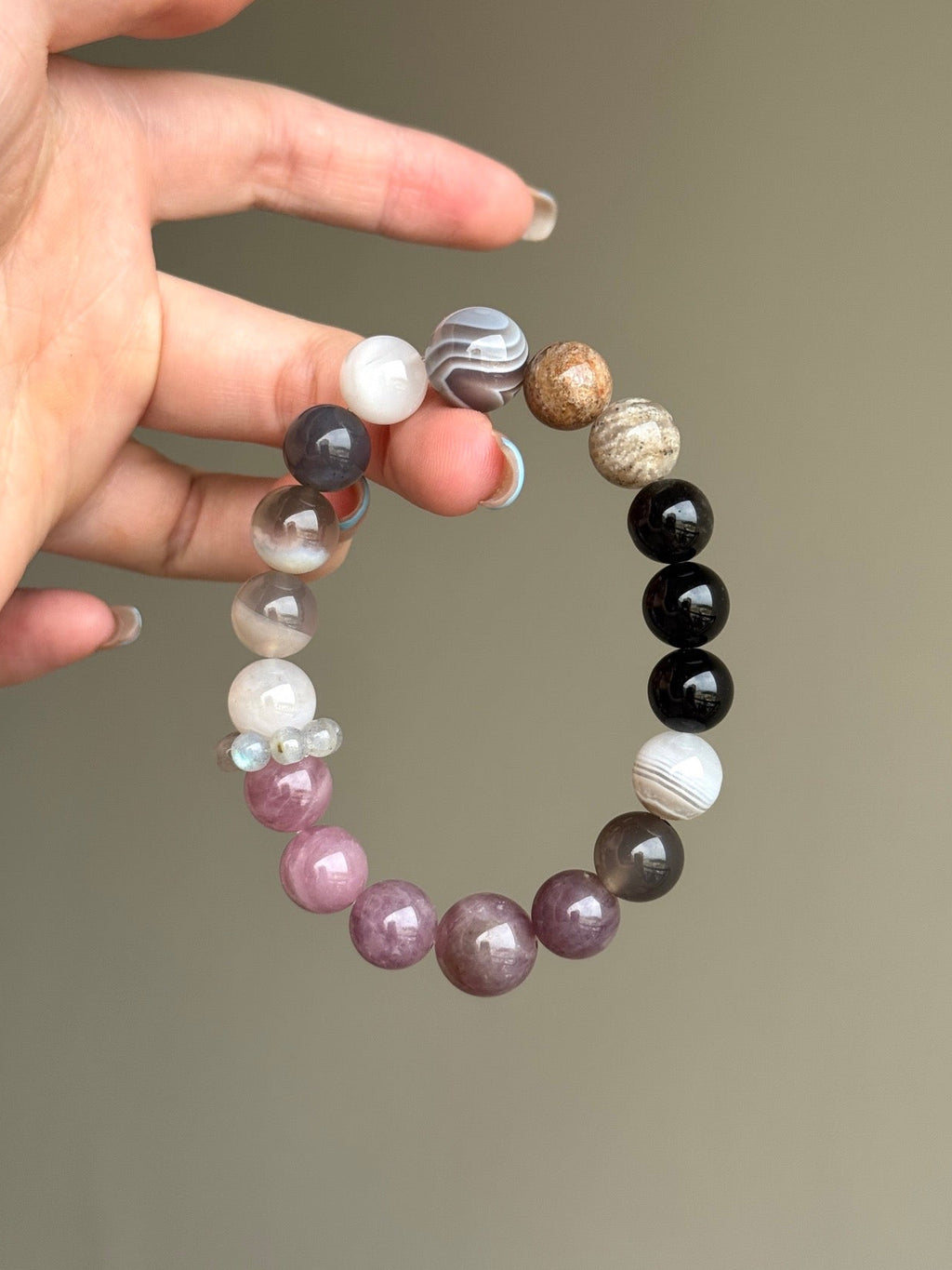 Mixed Agate & Moonstone Bracelet