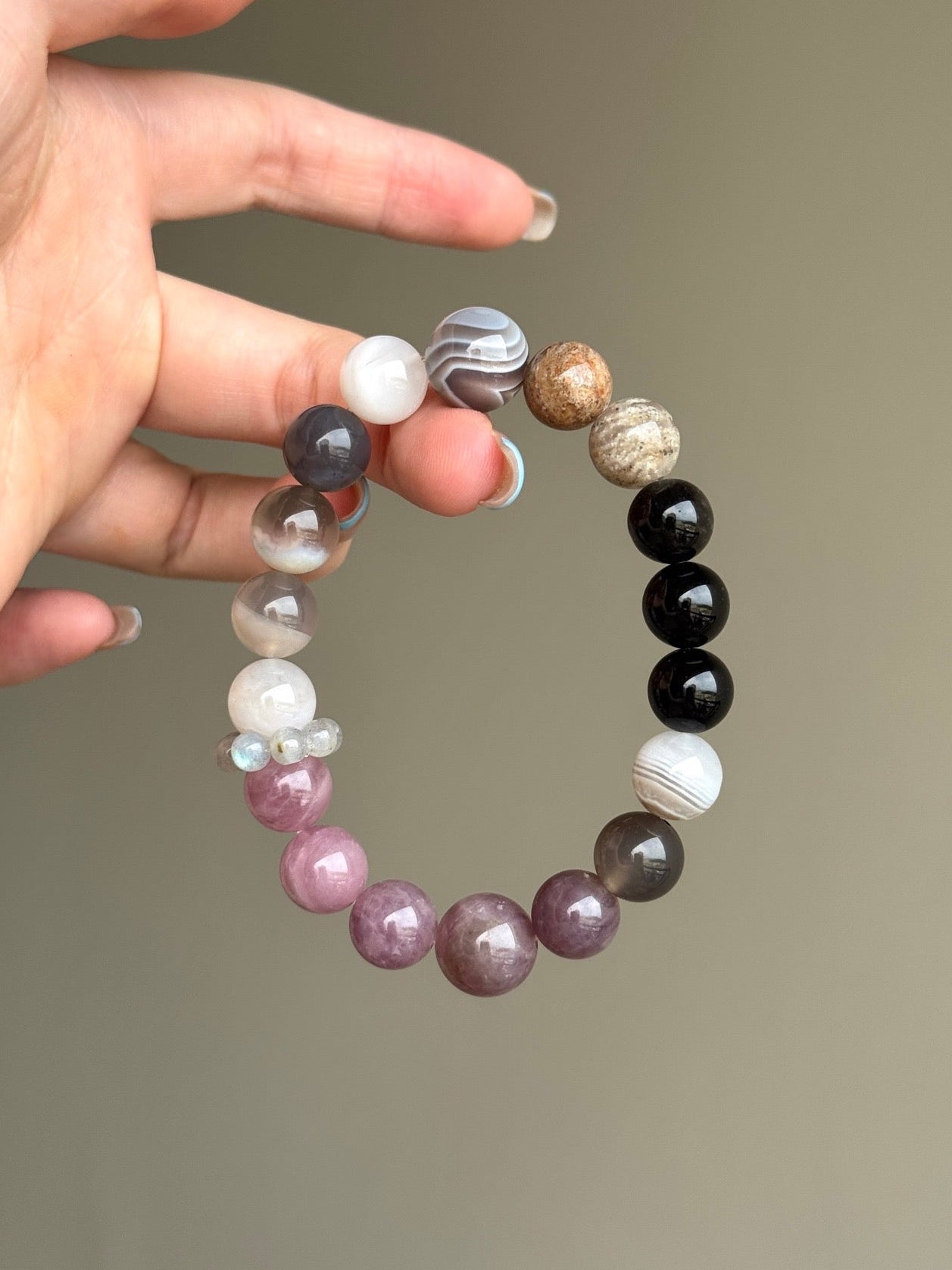 Mixed Agate & Moonstone Bracelet