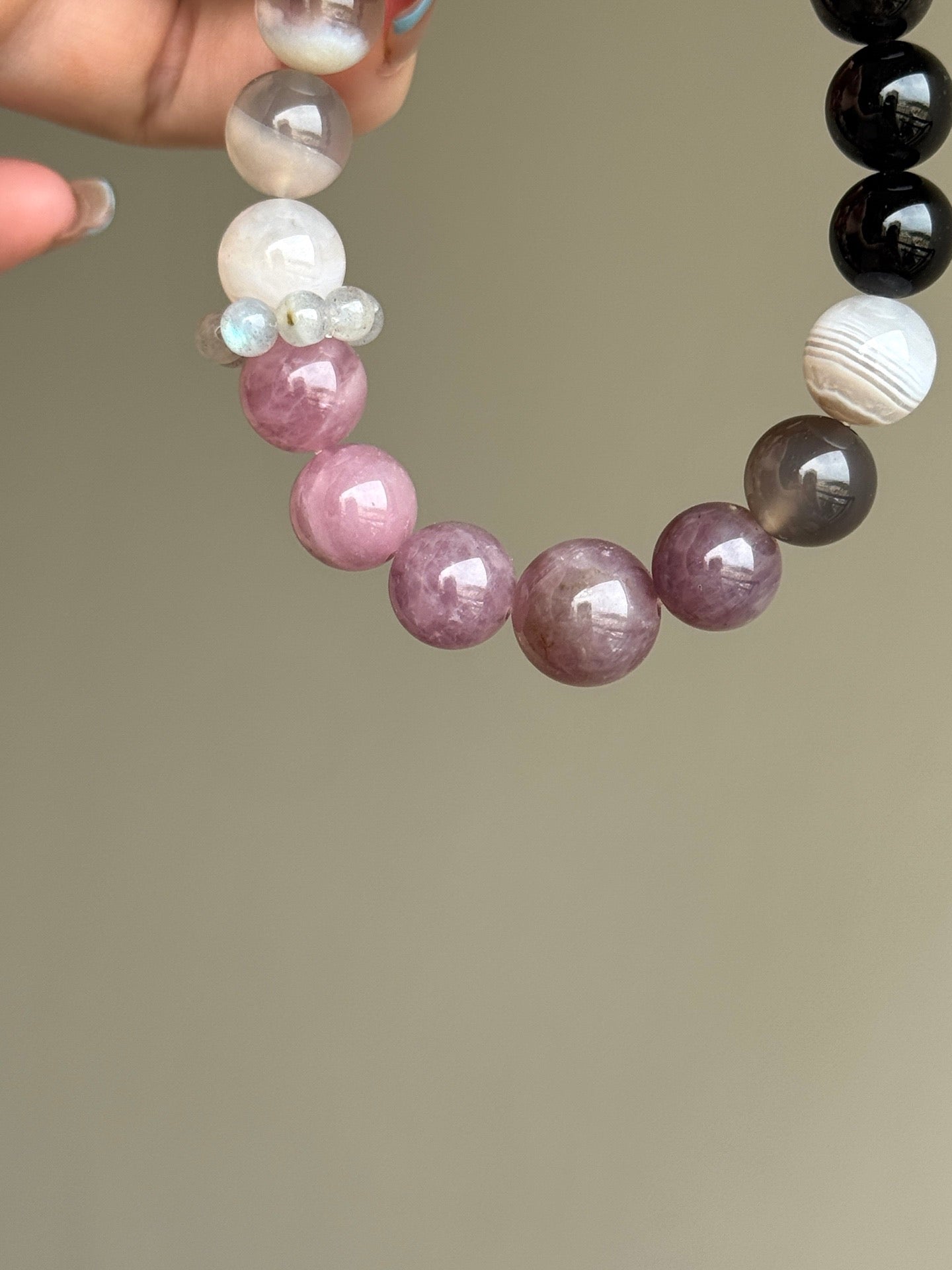 Mixed Agate & Moonstone Bracelet
