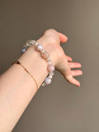 Cherry Blossom Agate, Clear Quartz, Pearl & Green Phantom Quartz Bracelet