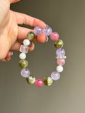 Amethyst, Rose Quartz & Green Quartz Multi Gem Bracelet