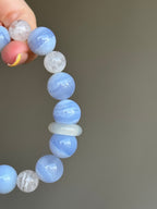 Blue Lace Agate, Citrine & Clear Quartz Bracelet
