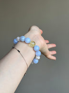 Blue Lace Agate, Citrine & Clear Quartz Bracelet