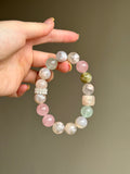 Rose Quartz, Fluorite & Flower Agate Bracelet