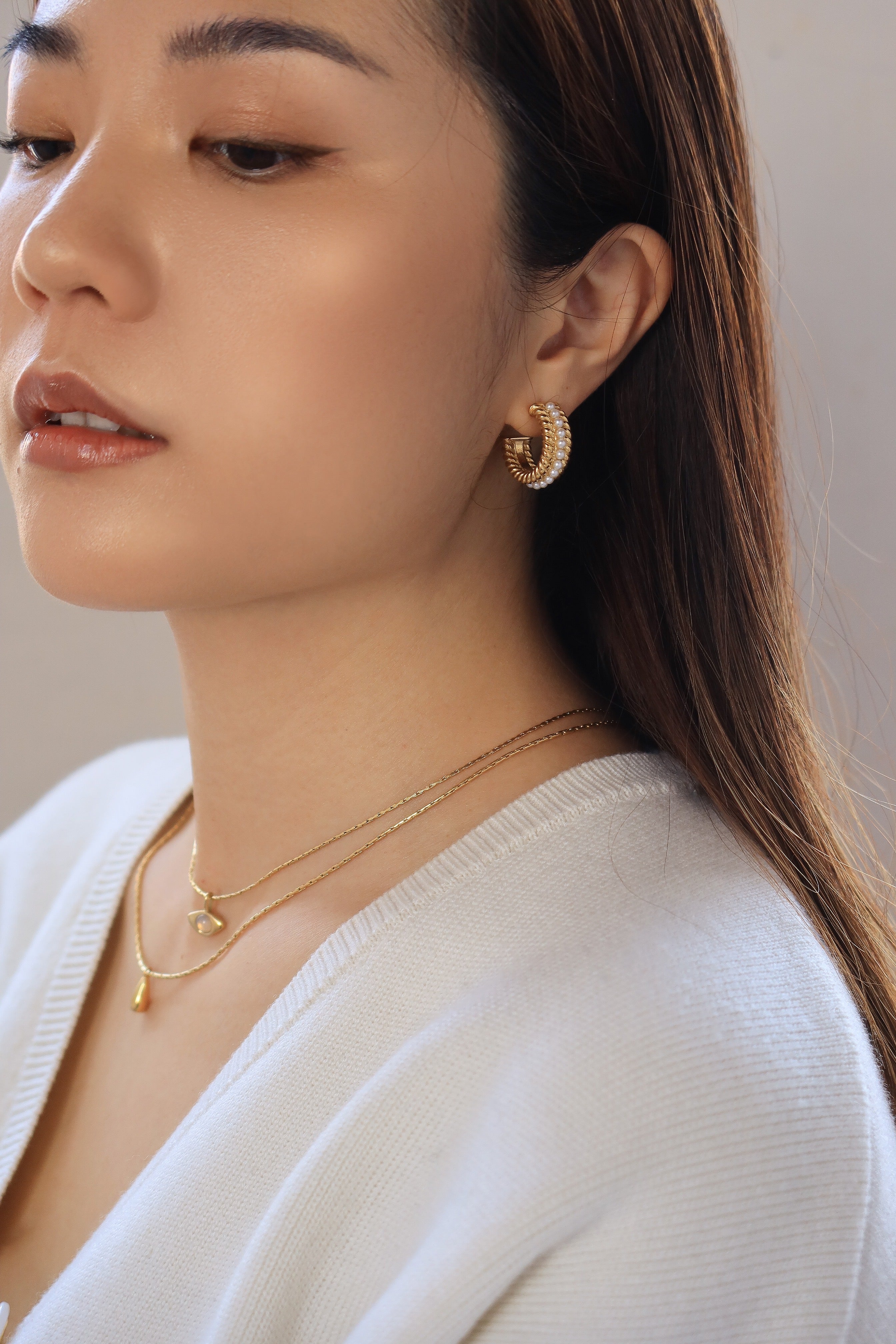 Pearl & Twisted Hoops