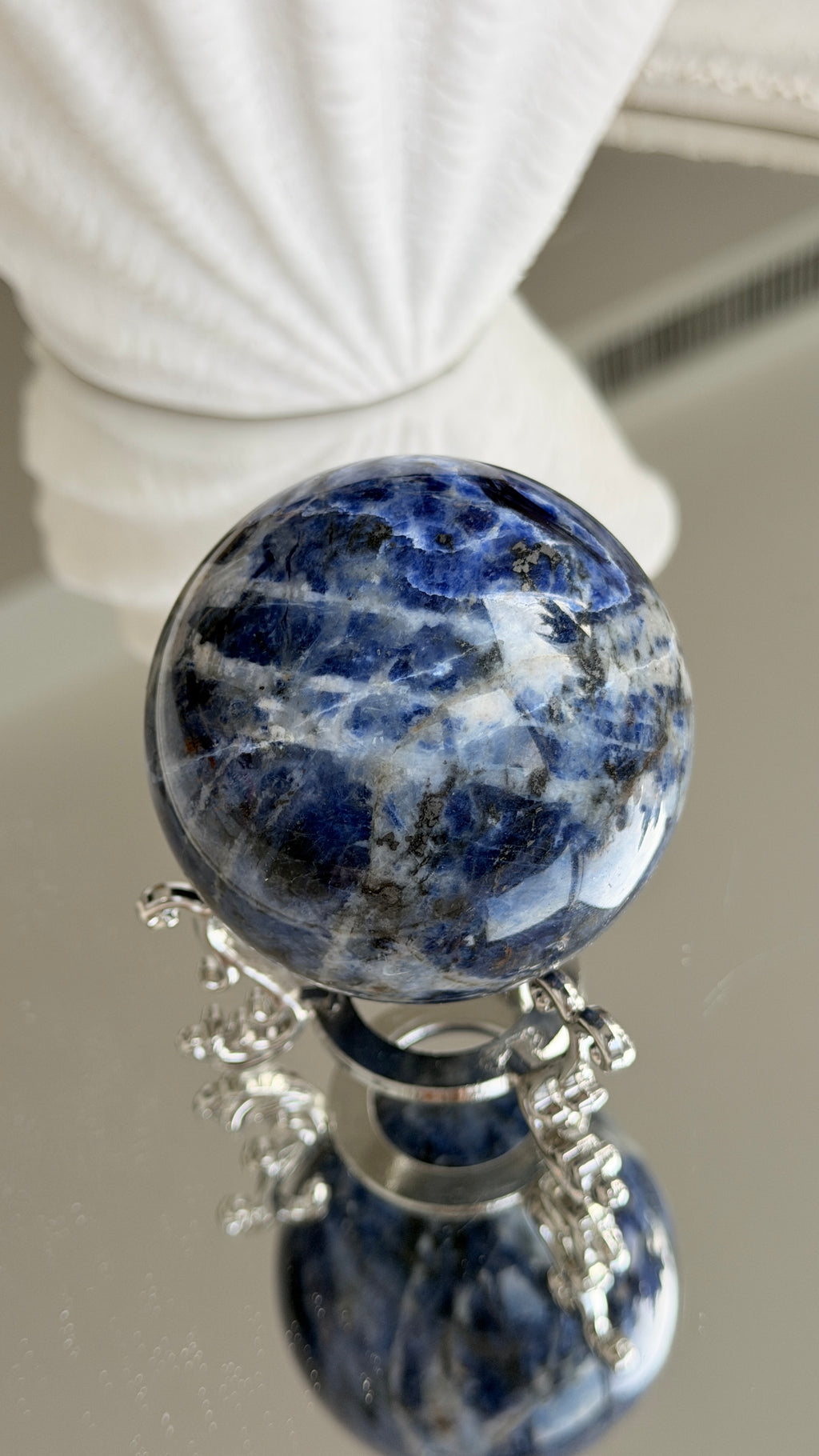 Earth Pattern Sodalite Crystal Sphere