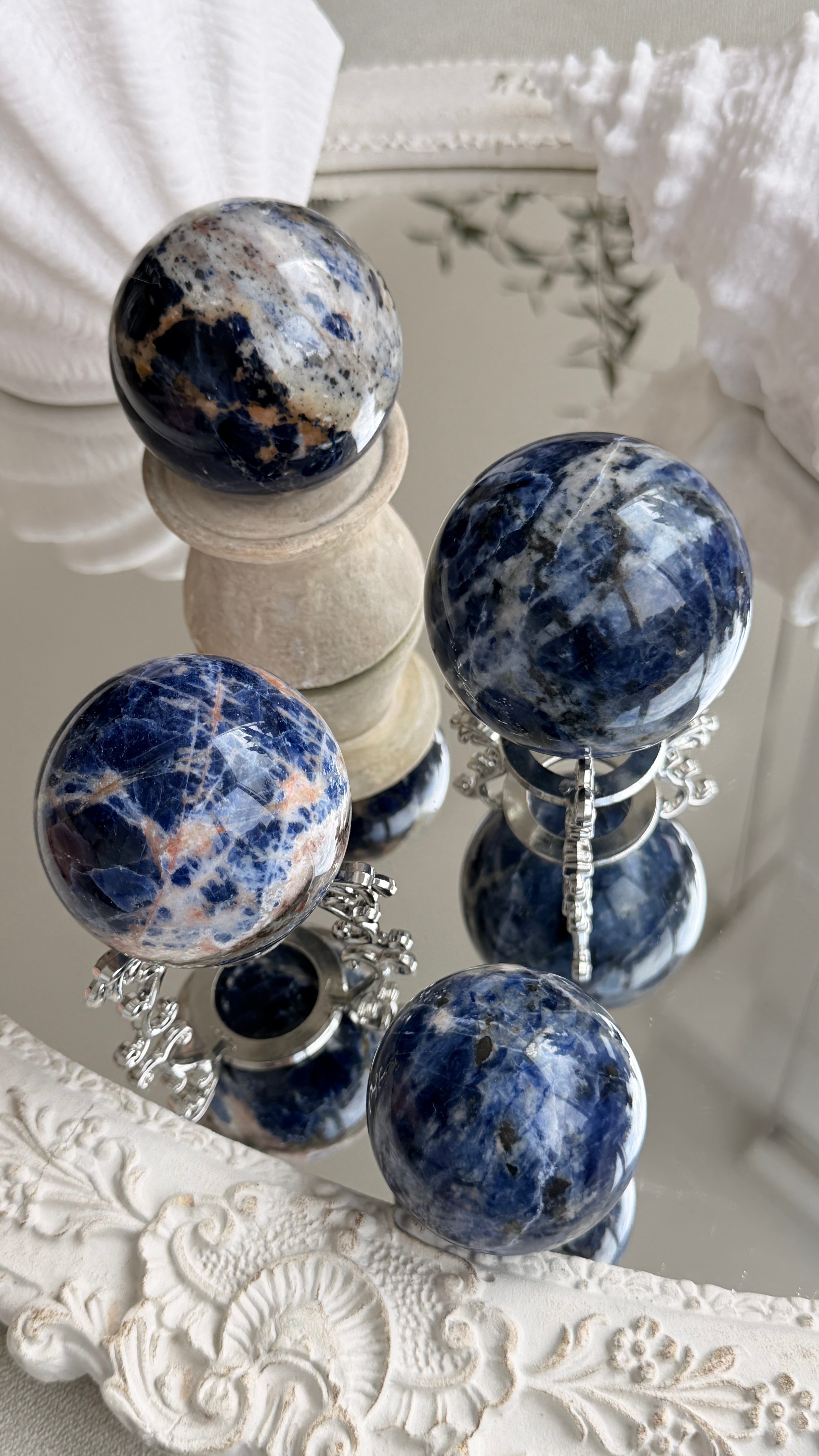 Earth Pattern Sodalite Crystal Sphere
